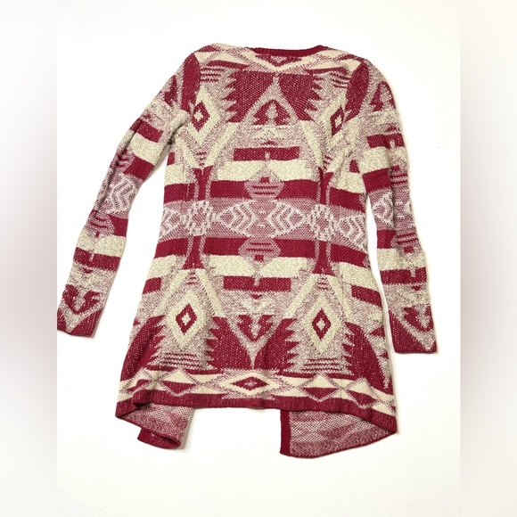 Lucky Brand Red and Cream Patterned Cardigan Size XS - Picture 2 of 9